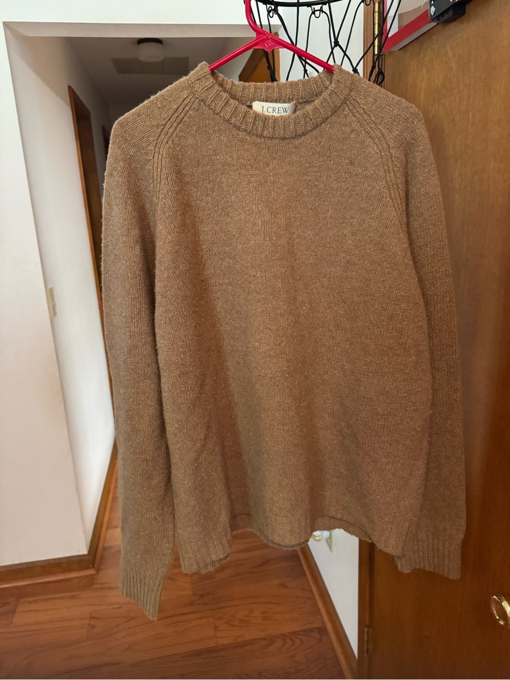 J. Crew Men’s  Wool Crewneck Sweater in Camel Brown